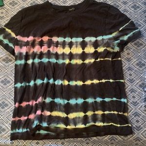 Cropped black and neon shirt